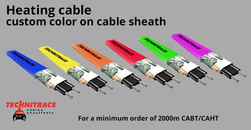 Heating cable – custom color on cable sheath – TECHNITRACE